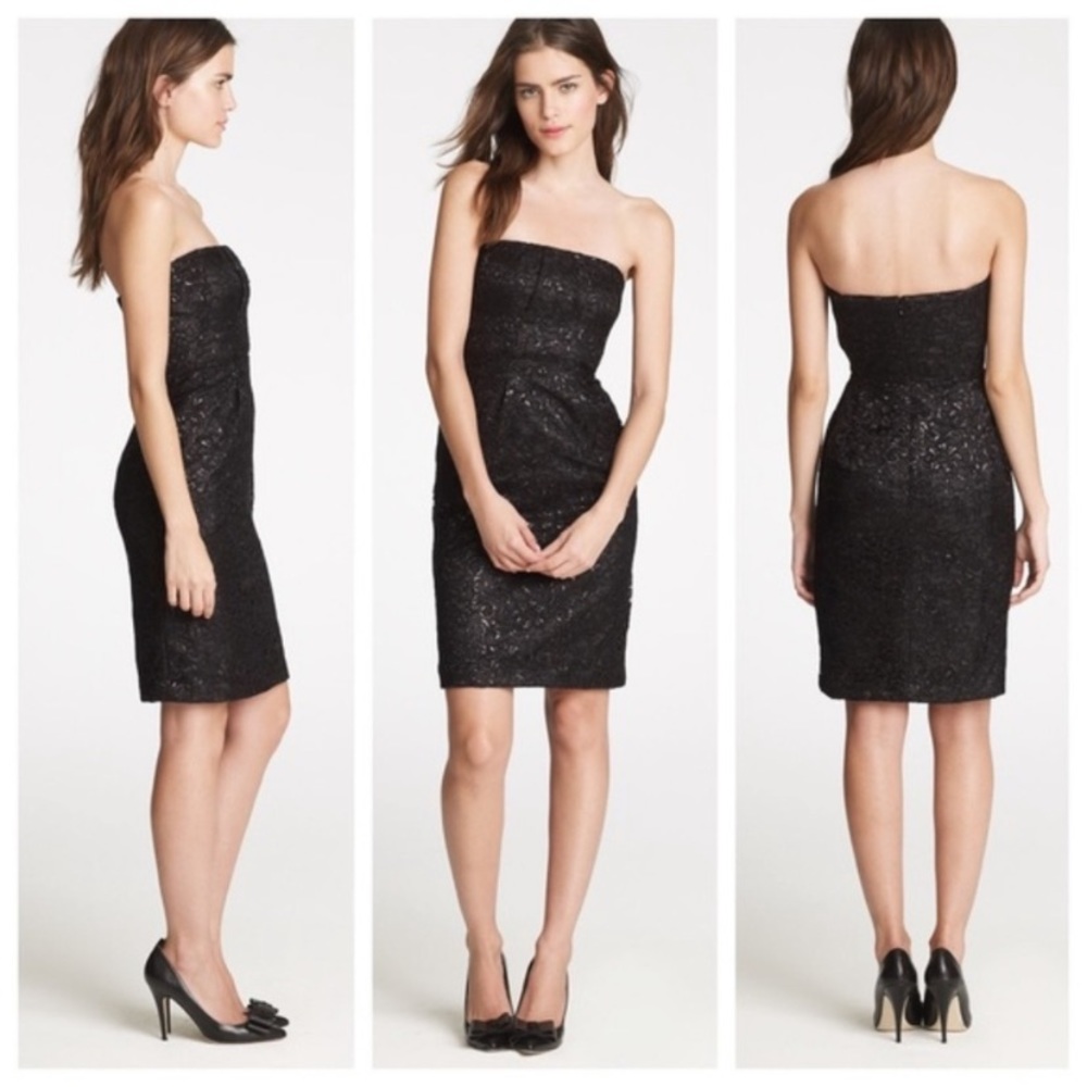 J. Crew Black Strapless Dress with Pockets! Sz4